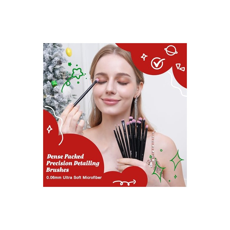 Bueart Design Juego de Brochas de Maquillaje Pro Deluxe, Rosa