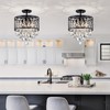 WUZUPS Crystal Drum Chandelier Flushmount Ceiling Light Modern Lighting Fixture