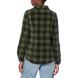 Legendary Whitetails Women's Standard Trail Guide Fleece Button Down Shirt, Night Forest Plaid, X-Large