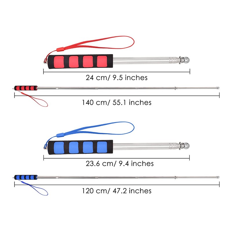 Telescopic Flag Pole 2 Pcs Handheld Flag Pole Stainless Steel