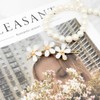Flower White Cubic Point Snap Pin / 플라워 화이트 큐빅