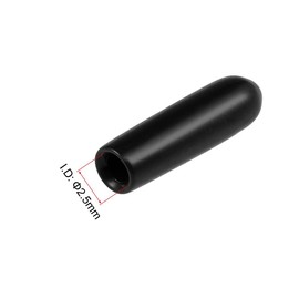 TOP-VIGOR Rubber End Caps 2.5mm Inner Diameter Round Flexible Screw Caps Thread Protectors Black Vinyl Bolt Covers Rubber Covers for Screws Pipe Cable Wires Cyling