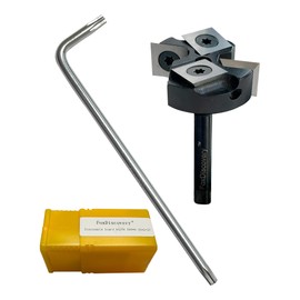 FOX DISCOVERY CNC Spoilboard Surfacing Router Bit 1/4" Shank, Slab Flattening Router Bit with 1-3/8" Cutting Diameter, 2+2 Flutes Insert Carbide Wood Planer Router Bits