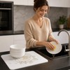 Stone Dish Drying Mat for Kitchen Counter, Glittery Resin Rose