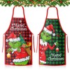 Hpbaggy Christmas Aprons, Pack of 2 Grinch Christmas Aprons, Decorative