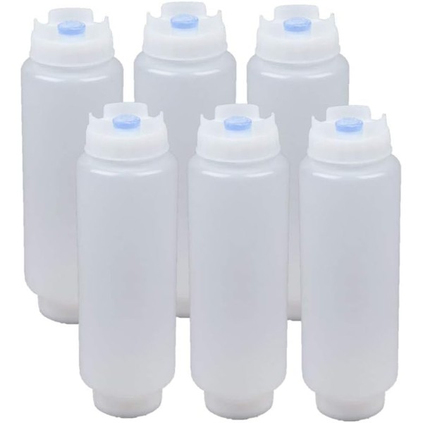 6PCS 16oz Inverted Plastic Squeeze Bottles,Condiment Squeeze Bottles for Sauces,