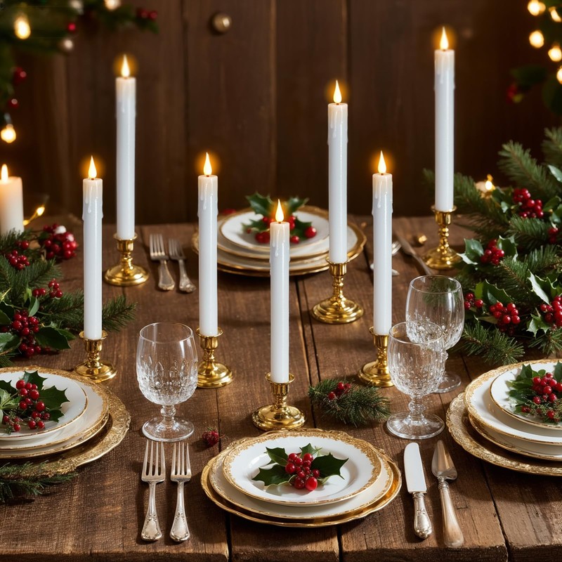 Eldnacele Flameless Window Taper Candles with Remote and Timer, Battery