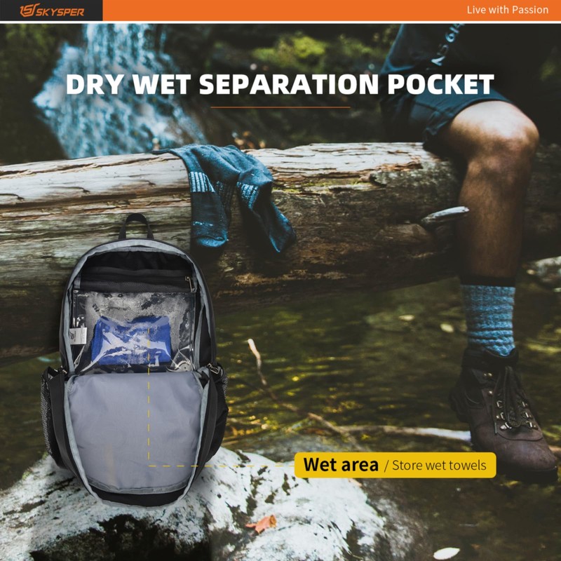 SKYSPER 20L Foldable Backpack Ultralight Daypack Waterproof Daypack Travel Backpack