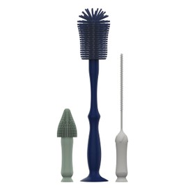 Dr. Brown's Silicone Cleaning Brush Set with Bottle, Spout, and Straw Brush, 3 Brushes to Clean Baby Bottles, Spouts, Nipples, and Straws, BPA Free – 