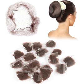 100Pcs Red para Cabello, Red de Pelo Tejida, Mesh Cap, Malla Elástica Invisible para Mujeres, Gorro Desechable Tipo, Malla Elástica Invisible para Peluca Ajustable, Bollo de Ballet, Dormir y Cocinar (Marrón)