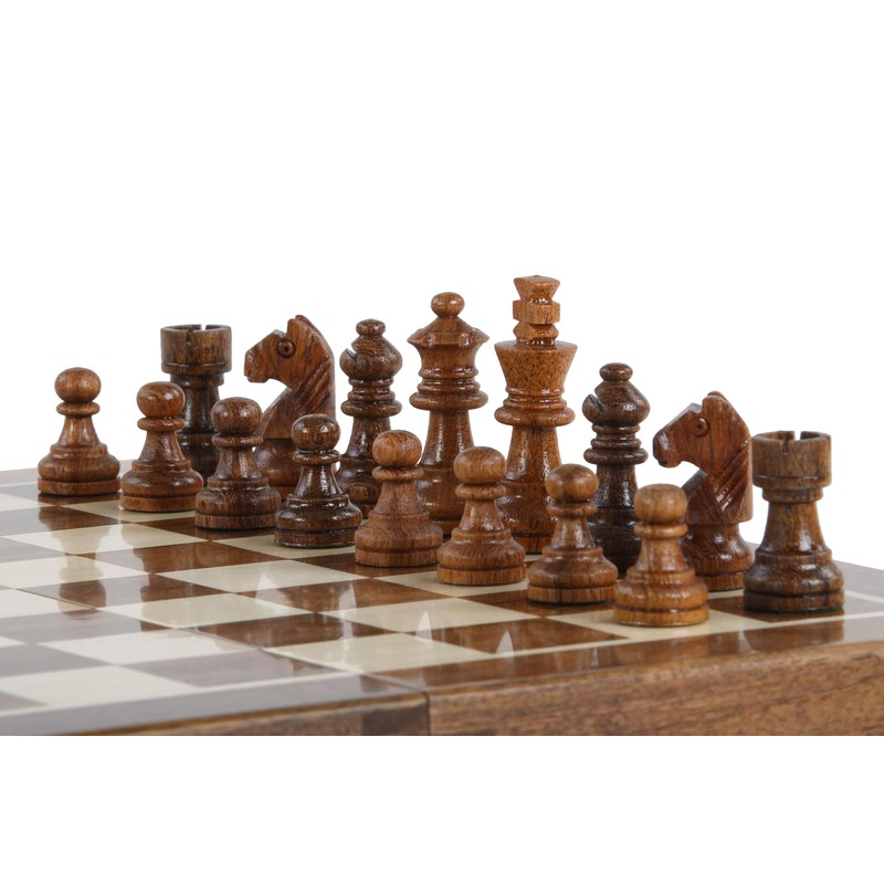 Sunrise Chess Magnetic Chess Set with 25cm Inlaid Chess Board