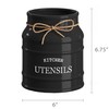 Barnyard Designs Ceramic Farmhouse Utensil Holder for Kitchen Counter, Large