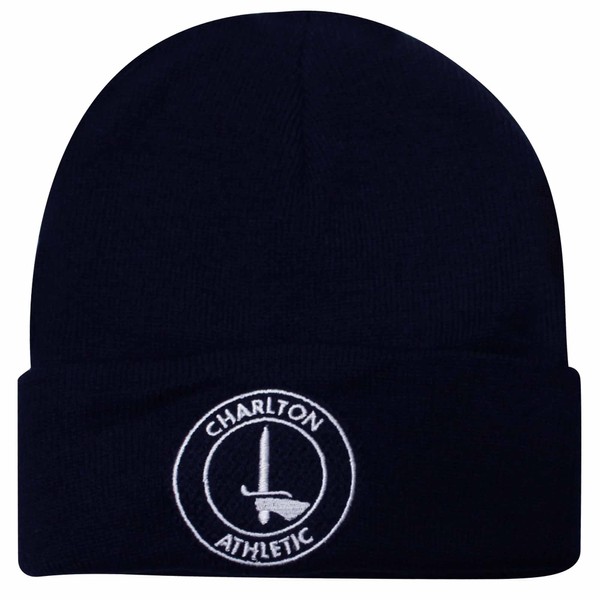 GIFTS 4 ALL Official Charlton Athletic Bronx Hat, Charlton Athletic Winter Woolly Hat, Mens Charlton Athletic Crest Hat Navy Blue