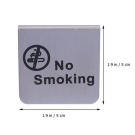 ULTECHNOVO 3Pcs No Smoking Sign, Stainless Steel Outdoor Table Sign, Double Side No Smoking Sign Card Tent Desktop Warning Sign for Restaurant Office Hotel Clubs Business Room