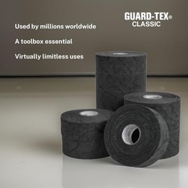 Guard-Tex® 3/4" Utility Wrap – 16-Roll Pack – Cohesive, Adhesive-Free Tape for Fingers, Tools, First Aid & More – Flexible, Tear-by-Hand, Water-Resistant - Graphite Black