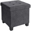 Ornavo Home 15 Inch Folding Storage Ottoman with Storage, Square