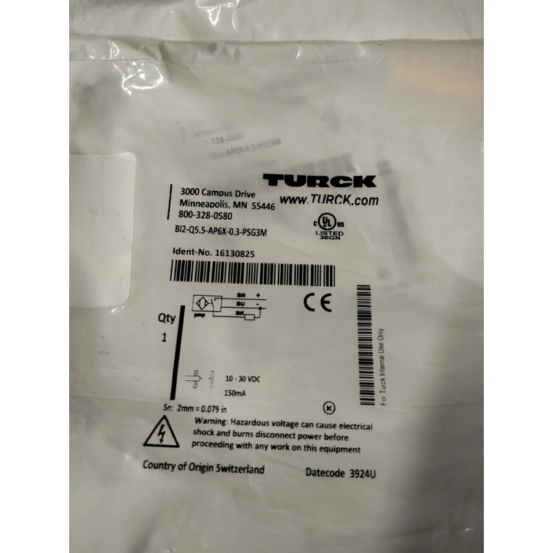 Turck Bi2-q5.5-ap6x-0.3-psg3m Sensor Inductivo 16130825 #221