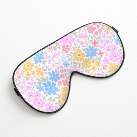 jajoaier Blue Yellow Pink Flowers Sleep Eye Mask,Retro Floral Eyemask Smooth Soft Silk Eye Mask Shading Blindfold for Women Men Boys Girls Travel Rest Air Work Nap Home Night