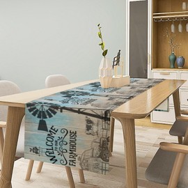 Houselerax Farmhouse CowTable Runner,Rustic Western Country Cattle Farmhouse Kitchen Dining Table Decoration for Home Party Decor 13" x36"