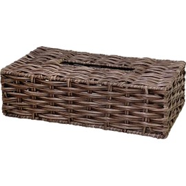 Daikai 73395 Talk Faux Rattan Tissue Case, Dark Brown, W 10.6 x D 5.5 x H 3.0 inches (27 x 14 x