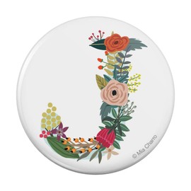 Letter J Floral Monogram Initial Kitchen Refrigerator Locker Button Magnet