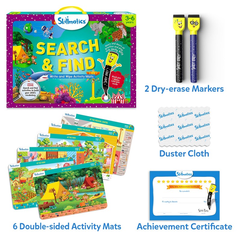 Skillmatics Search and Find Educational Game - Reusable Preschool Learning