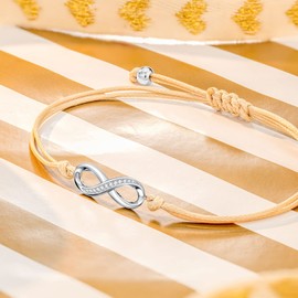 Ninawish Sterling Silver Bracelet for Women, Lucky Bracelet, Friendship Bracelet, Ankle Bracelet, Mother's Day Gift for Mum, Jewellery Friendship Gifts for Women, with Jewellery Box, Sterling Silver