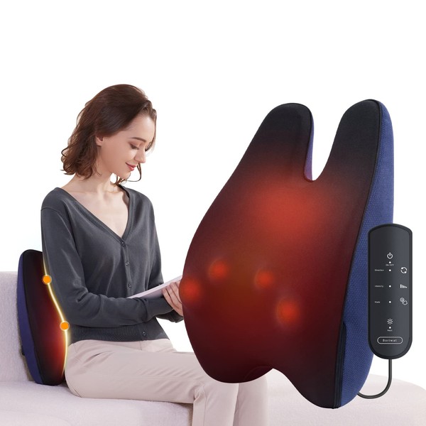 Back Massager with Heat, Shiatsu Neck and Back Massager for Pain Relief, Deep Tissue 3D Kneading Massage Pillow for Lower Back, Shoulder, Legs, Full Body Relaxation, 3 Speeds, Gifts for Mom Dad