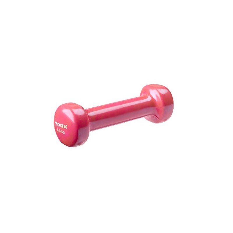 York Fitness Single Vinyl Dipped Dumbbell (Fitbell), Pink, 0.5 Kg