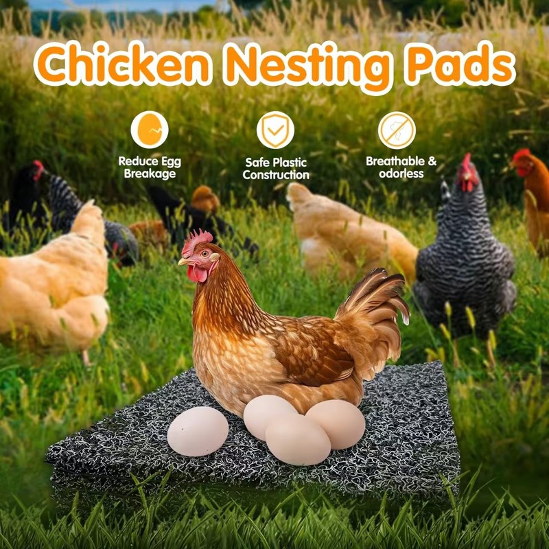 CLOCAL 6 Pcs Chicken Nesting Pads, Washable Nesting Box Liners