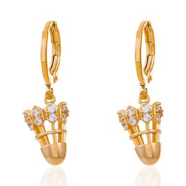Badminton Stud Earrings for Girls Women Gold Badminton Dangle Drop Earrings for Badminton Players Earrings for Friend Sister Badminton Lover Earrings for Daughter Mom Badminton Fans Earring Set