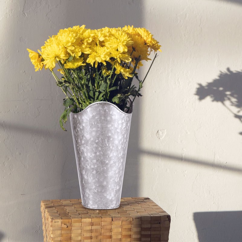 MUKCHAP 4 Pack Galvanized Metal Wall Planter, 12 Inches Tall