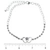 Mi Amore Ankle Bracelet with Heart Shaped and Rhinestone Accents