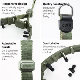 SVD.PET Dog Prong Collar for No-Pull Training, Quick-Release Buckle Adjustable Pinch Collar for Medium Dogs (Army Green, Medium Size)