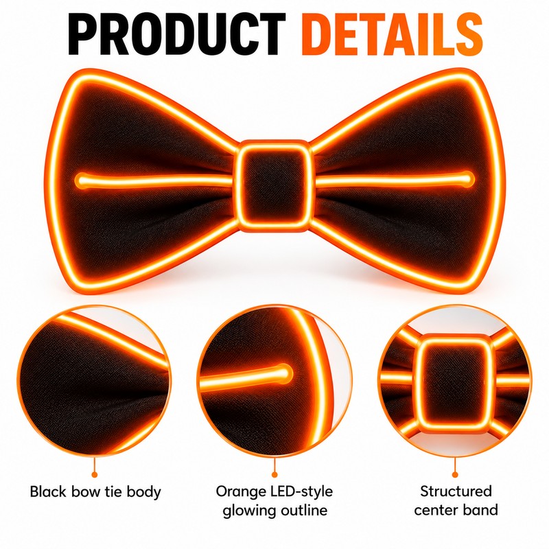 LED Light Up Suspenders with Bow Tie – Party Costume