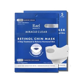 Rael Mascarilla De Mentón Con Retinol Y Crema Barrera Miracle Clear - Mascarillas Faciales E Hidratante, Sistema De 2 Pasos, Niacinamida, Ceramida Np,