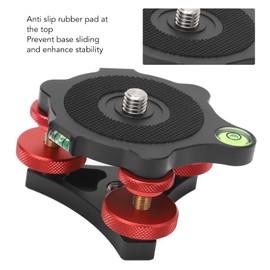 Tripod Head Leveling Base, Camera Leveler, +/-5° Precision Adjustment, 3 Bubble Levels, Aluminum Tri-Wheel Leveling Base for Macro Panoramic Photography, with Storage Bag, LP64