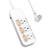 Flat Plug Power Strip Individual Switches, Extension Cord 3 feet,