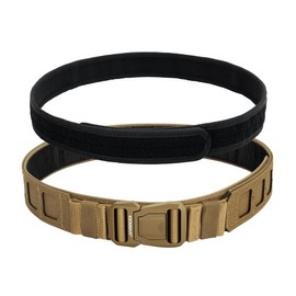 IDOGEAR SPORTS Tactical MOLLE Belt Quick Release Rigger Belt 1.5”/2” Inner & Outer Combat Heavy Duty Belt(coyote brown,Medium(34"-38"))