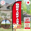 Buryeah 3 Sets Breakfast Lunch Dinner Feather Flags for BBQ