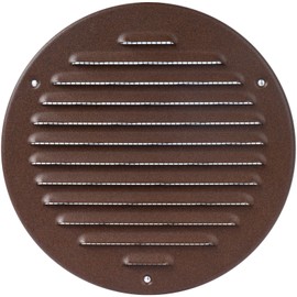 ECOPRO VENT 6'' Inch (Inner) Round Ventilation Grille - Brown Metal Air Vent Cover - Inside/Outside use Louver Grille - 7.25" Inch Outer Measurement Soffit Vent