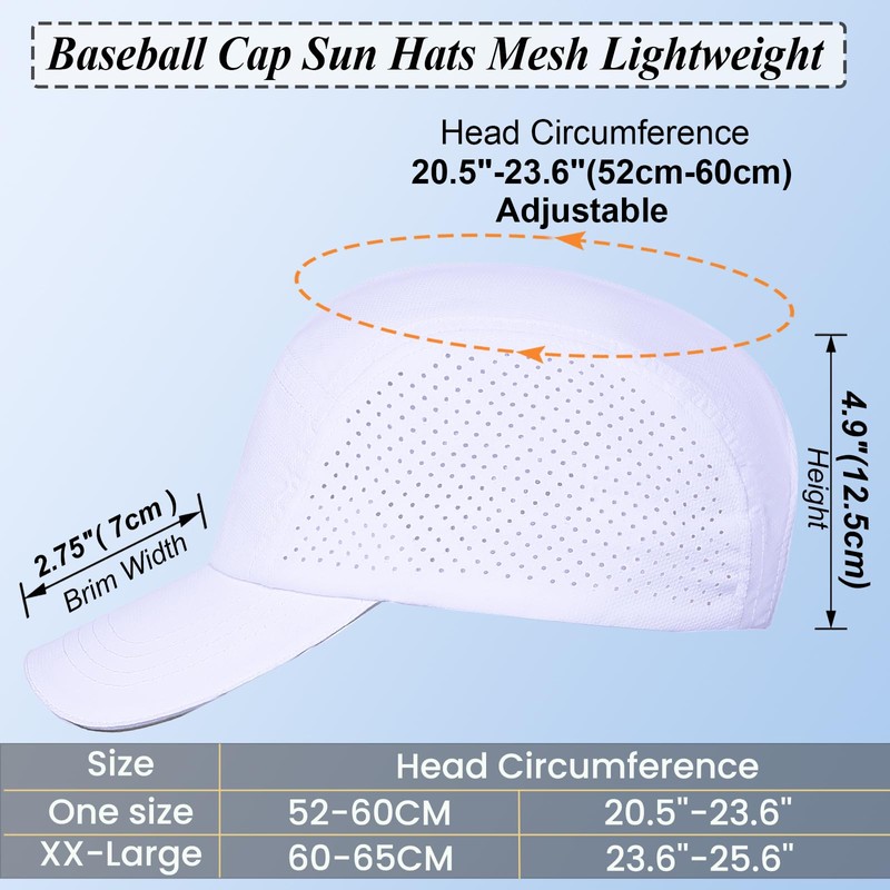 FYBW Oversize XXL Men Women Quick Drying Baseball Cap Sun