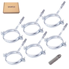 SKIR'CO Pack of 6 Pipe Brackets for Diameter 60-64 mm Pipes, Clamps, Pipe Supports for Wall and Ceiling Mounting (6 Pieces, with pH Screwdriver Bit)