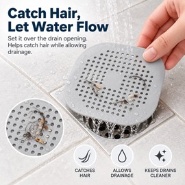 Silicone Drain Hair Catcher for Sink & Shower – Flexible Strainer Stopper for Bathroom, Bathtub and Kitchen Use