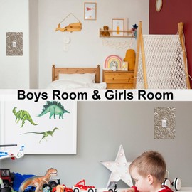 Mdulftar French Scroll Light Switch Cover Plate Brown Decorative Single Toggle Wall Plate, 1 Gang Switchplate Cover for Bathroom Kitchen Decor