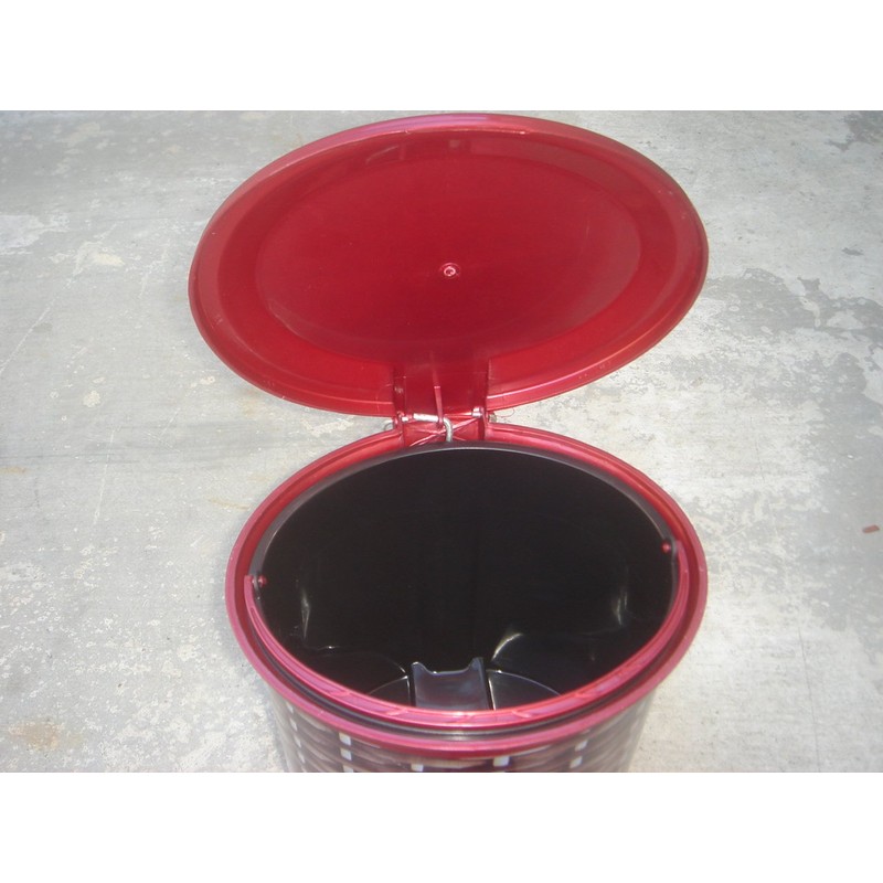 Decorative 6.5 L Oval Plastic Step Trash Can 12" Tall,