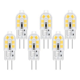 Akynite G4 LED 12V 2W Cool White 6000K for Cooker Hood, 12 SMD, 200LM, Replacement Halogen Spotlight G4 10W 20W, Non-Dimmable, Pin Base Lamp G4 12V AC/DC for Ceiling Light, Set of 6