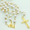 Rosary Beads Catholic Cross Necklace Baptism Gifts for Women Pearl