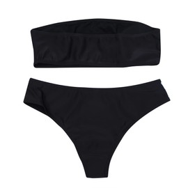 JUMISEE Women Heart Skull Letter Pattern Goth Bikini Set 2 Piece High Waist Bandeau Swimsuit