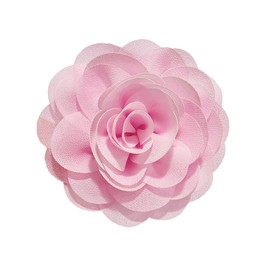 Dainty Chiffon Fabric Flower Small Brooch for Women Elegant 3D Rose Floral Hair Clip Lapel Pins for Dresses Suit Holiday Party Dance Banquet Clothing Accessory Jewelry 85mm (Light Pink)